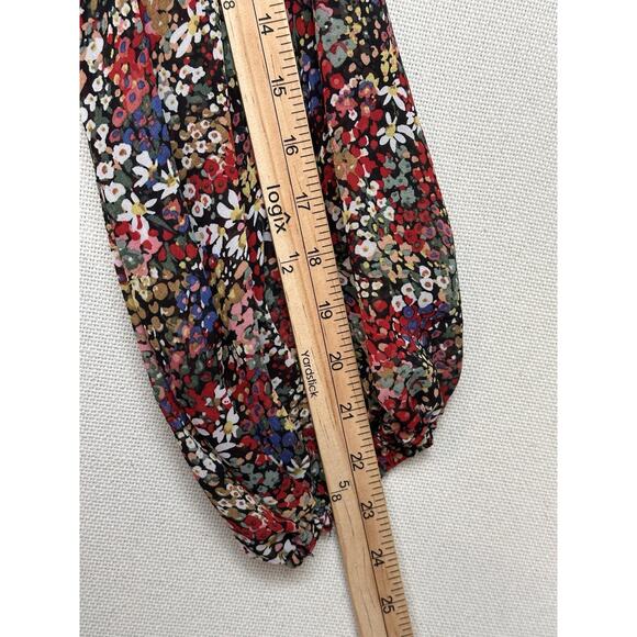 Entro Dress Sz M Floral Perfect for Fall Long Sleeves Tie Waist Button Up - Picture 15 of 16